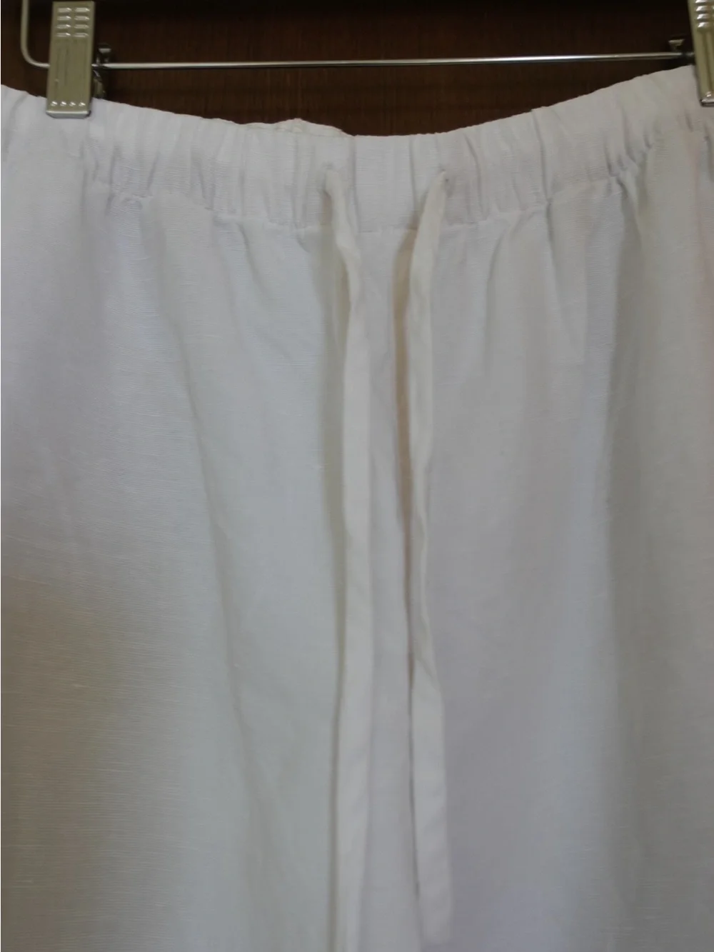 Wilfred White Wide-Leg Linen Pants with Drawstring